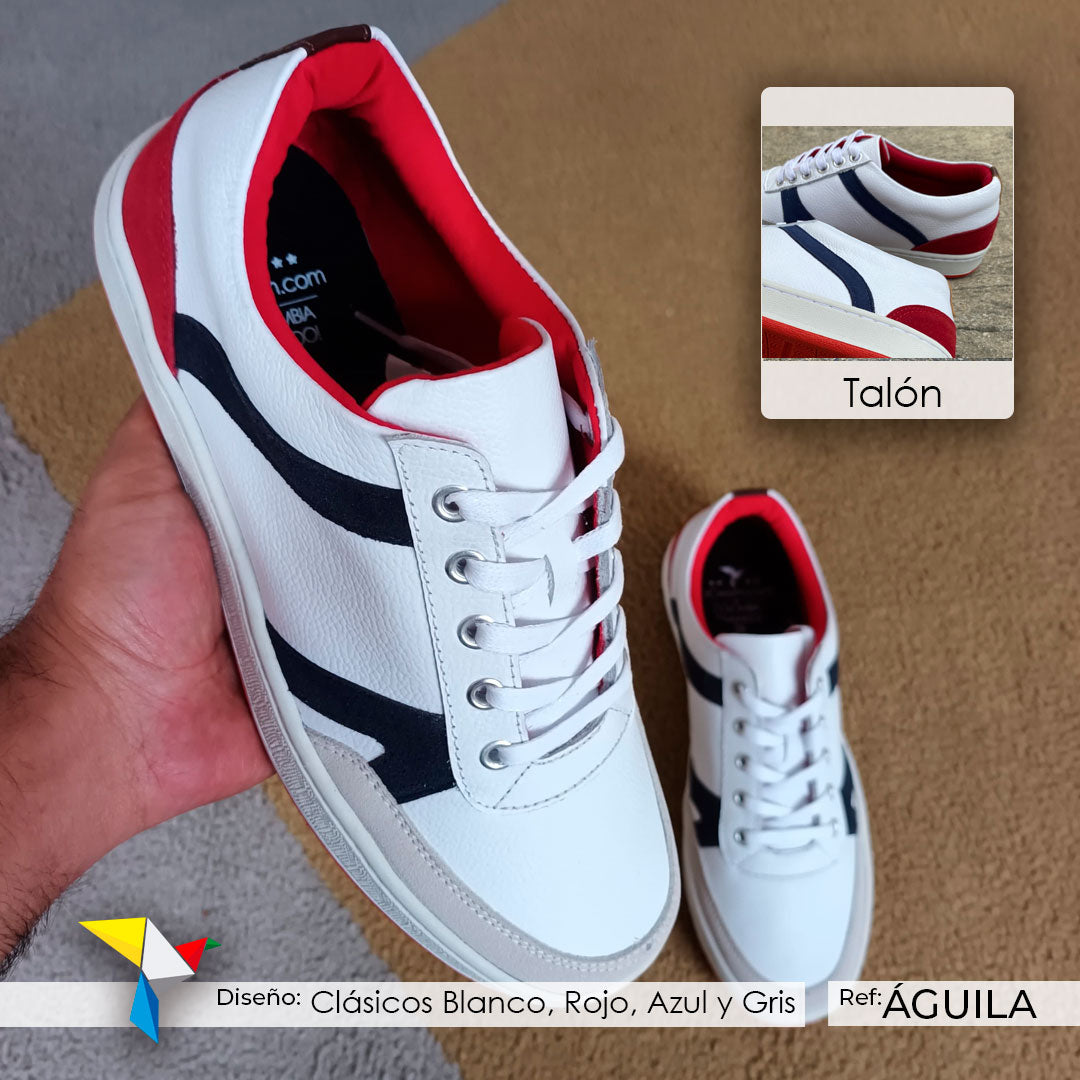 Clásicos Blanco, Rojo, Azul y Gris – Tenis ÁGUILA
