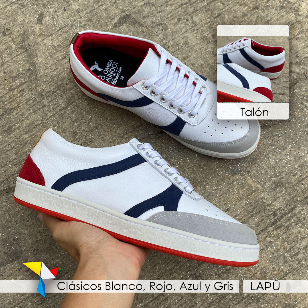 Clásicos Blanco, Rojo, Azul y Gris – Tenis LAPÜ