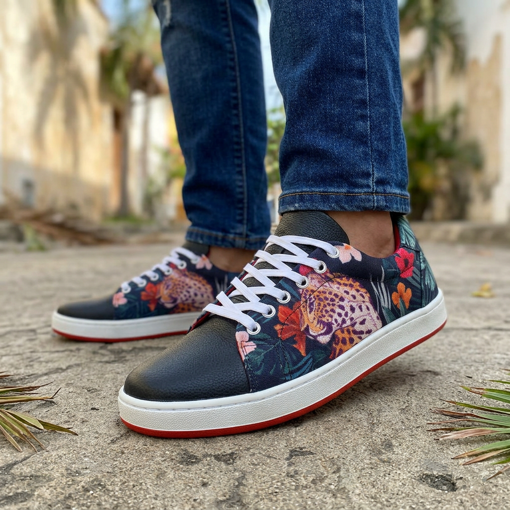 Tenis estampados Leopardo hechos a mano en Colombia — vista 7