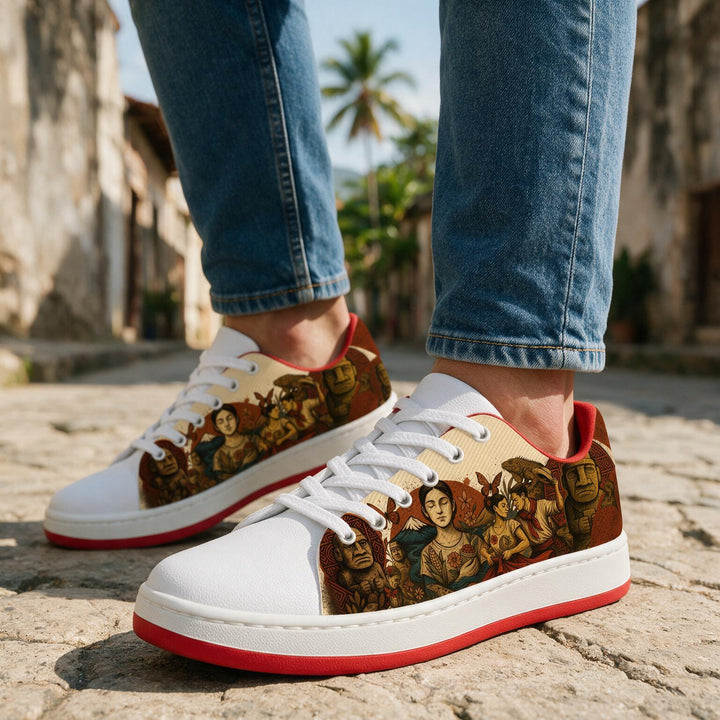 Tenis estampados Huila hechos a mano en Colombia