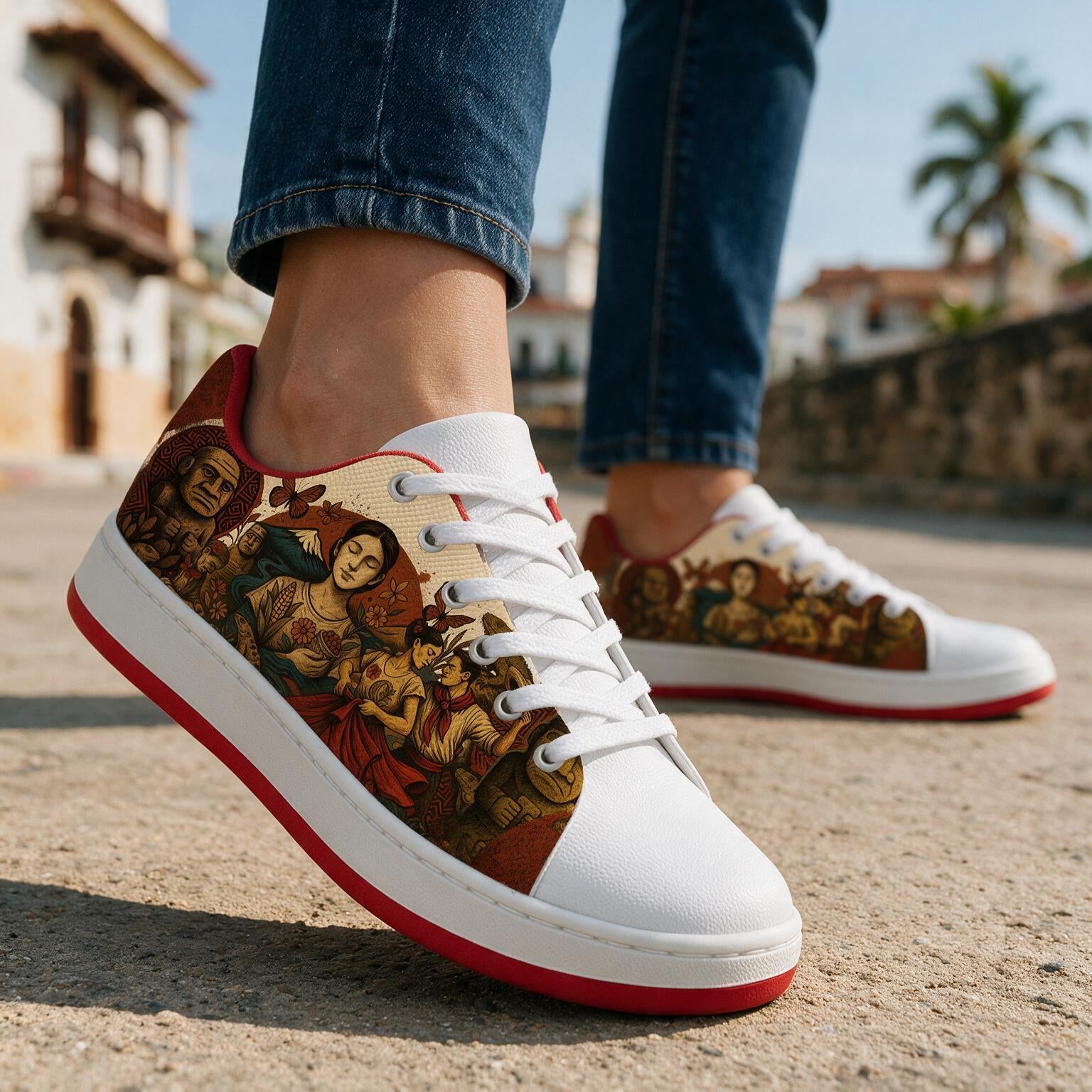 Tenis estampados Huila hechos a mano en Colombia — vista 4