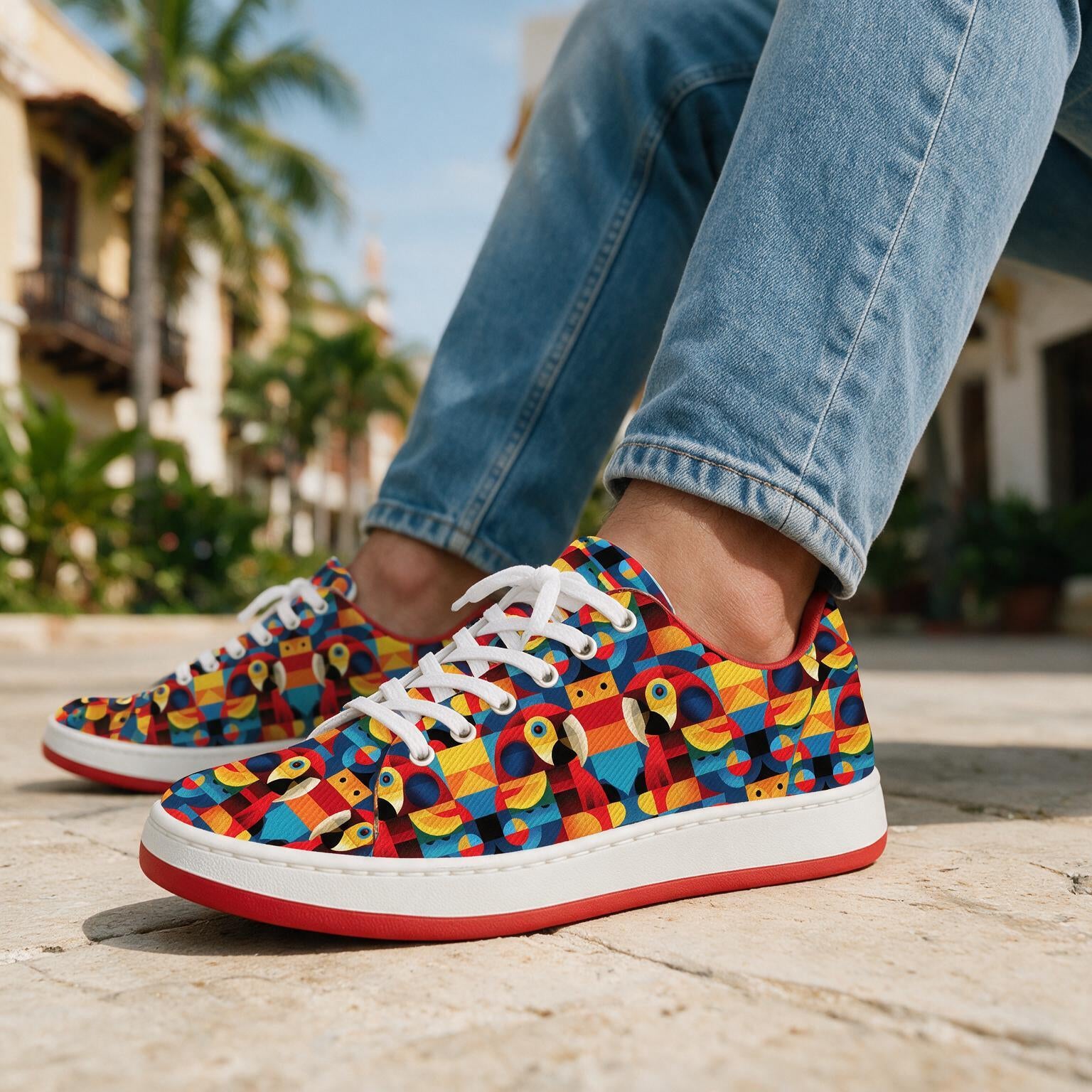 Tenis estampados Mosaico Tropical hechos a mano en Colombia