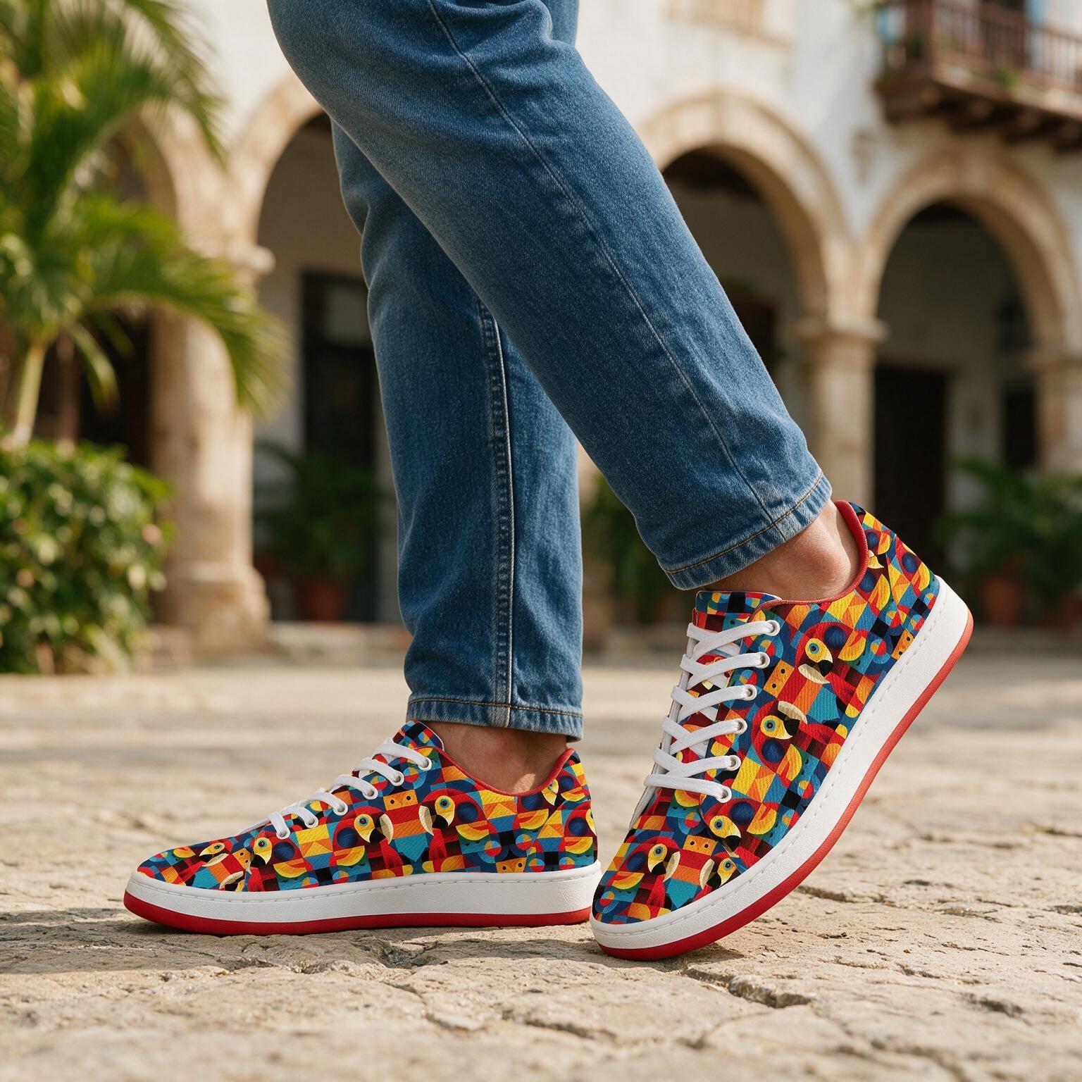 Tenis estampados Mosaico Tropical hechos a mano en Colombia — vista 5